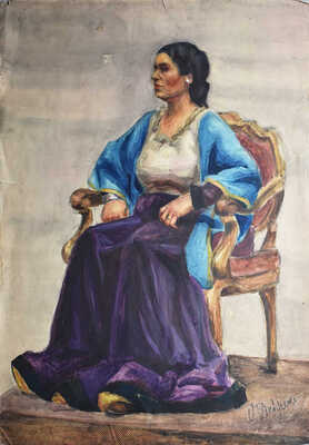 Дейнеко Ольга Константиновна. Эскиз женского костюма к опере «Мадам Баттерфляй» (дама в лиловой юбке)